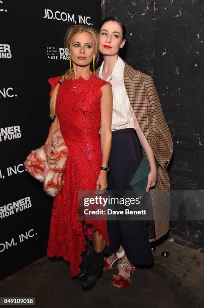 Laura Bailey and Erin O'Connor attend the BFC Vogue Fashion Fund and JD.COM cocktail party hosted by Caroline Rush and Xia Ding at the Mandrake Hotel...