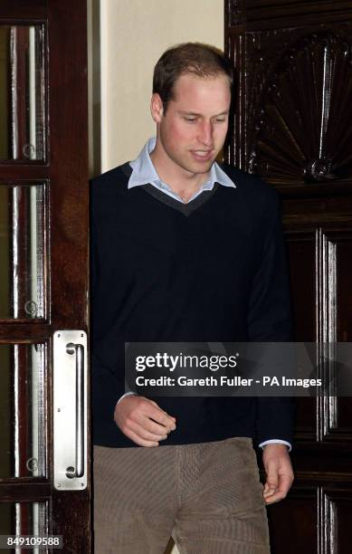 The Duke of Cambridge leaves the King Edward VII hospital in London after visiting his wife, the Duchess of Cambridge, who was admitted to the...