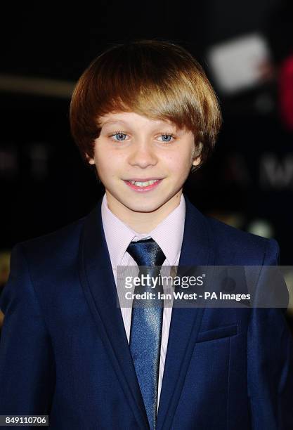 Daniel Huttlestone arrives at the premiere of Les Miserables at the Empire Leicester Square, London, UK