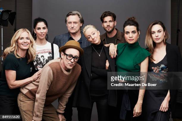 Elisabeth Shue, Sarah Silverman, Bill Pullman, Andrea Riseborough, Austin Stowell, Natalie Morales, and Jessica McNamee from the film 'Battle of the...