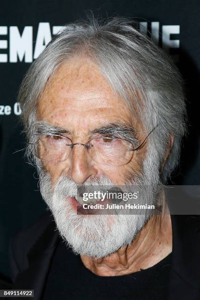 Michael Haneke attends "Happy End" Paris Premiere at la cinematheque on September 18, 2017 in Paris, France.