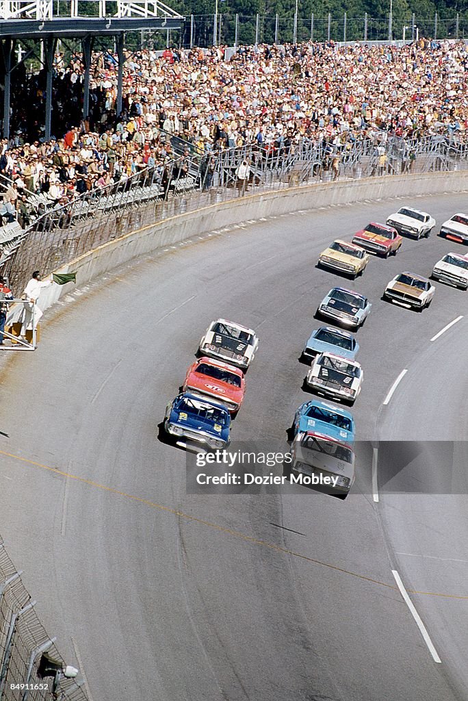 Pete Hamilton and AJ Foyt at Daytona Qualifier 1971