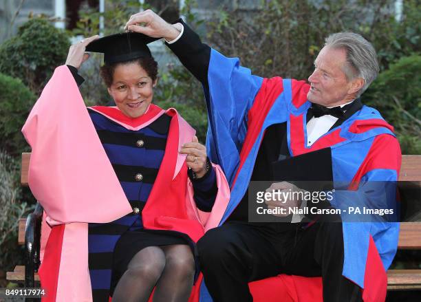 Clerical Abuse Campaigner Christine Buckley and Playwright Sam Shepard receive Honorary Degrees at Trinity College Dublin, Ireland.