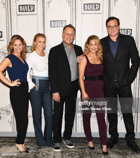 Andrea Barber, Jodi Sweetin, Dave Coulier, Candace Cameron Bure and Bob Saget visit Build to chat about the new season of "Fuller House" at Build...