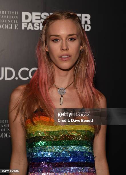Mary Charteris attends the BFC Vogue Fashion Fund and JD.COM cocktail party hosted by Caroline Rush and Xia Ding at the Mandrake Hotel on September...