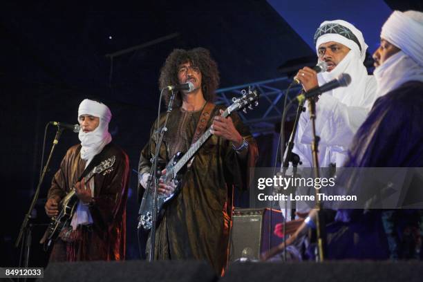 Tinariwen perform onstage during the Latitude Festival on July 13,2007 in Henham Park near Southwold, England.