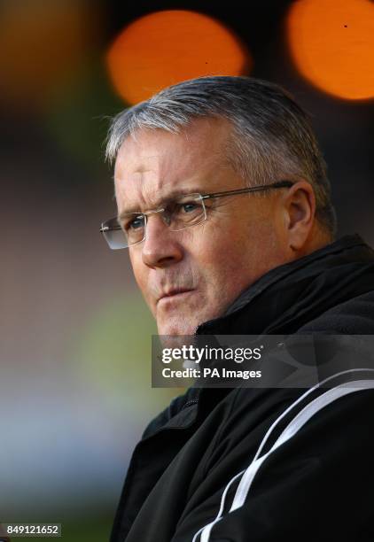 Port Vale's manager Micky Adams during the npower Football League Two match at Vale Park, Stoke On Trent.