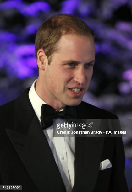 The Duke of Cambridge arrives at the Winter Whites Gala held at the Royal Albert Hall, London.