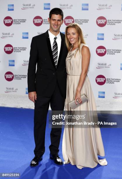 Novak Djokovic and girlfriend Jelena Ristic arrive at the Winter Whites Gala held at the Royal Albert Hall, London.