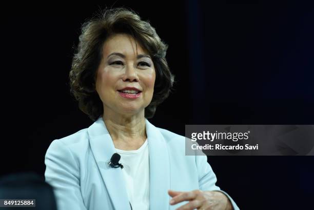 Secretary Elaine Chao, U.S. Department of Transportation, speaks at The 2017 Concordia Annual Summit at Grand Hyatt New York on September 18, 2017 in...
