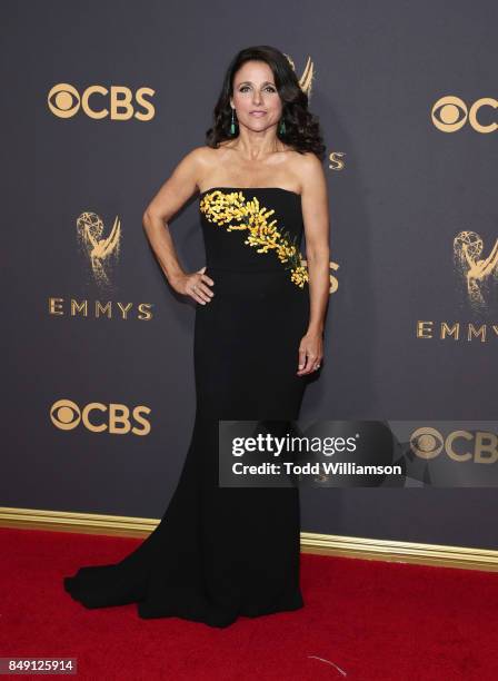 Julia Louis-Dreyfus attends the 69th Annual Primetime Emmy Awards at Microsoft Theater on September 17, 2017 in Los Angeles, California.