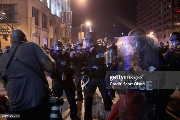 Police move in to apprehend a Reuters news photographer during a protest of the acquittal of former St. Louis police officer Jason Stockley on...