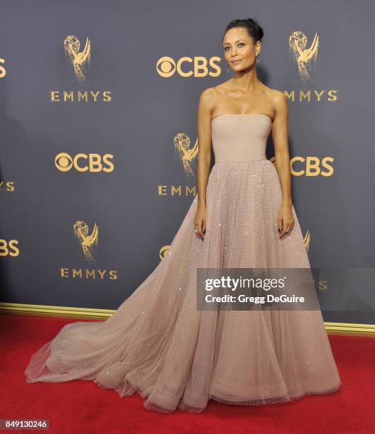 Thandie Newton arrives at the 69th Annual Primetime Emmy Awards at Microsoft Theater on September 17, 2017 in Los Angeles, California.