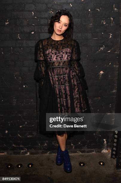 Betty Bachz attends the BFC Vogue Fashion Fund and JD.COM cocktail party hosted by Caroline Rush and Xia Ding at the Mandrake Hotel on September 18,...