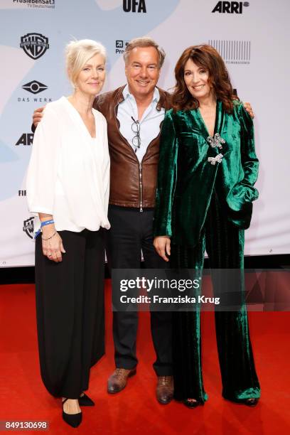 Marika George, Nico Hofmann and Iris Berben attend the First Steps Award 2017 at Stage Theater on September 18, 2017 in Berlin, Germany.