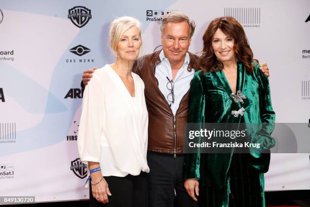 Marika George, Nico Hofmann and Iris Berben attend the First Steps Award 2017 at Stage Theater on September 18, 2017 in Berlin, Germany.