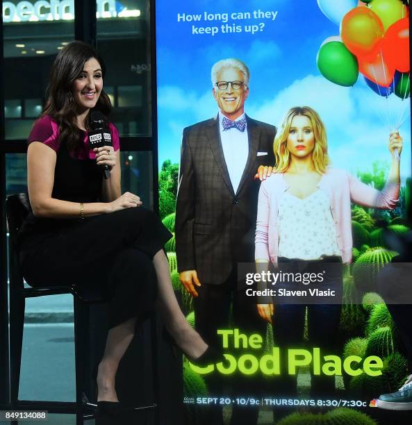 Actress D'Arcy Carden discusses the NBC comedy "The Good Place" at Build Studio on September 18, 2017 in New York City.