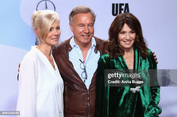 Marika George, Nico Hofmann and Iris Berben attend the 'First Steps Awards 2017' at Stage Theater on September 18, 2017 in Berlin, Germany.