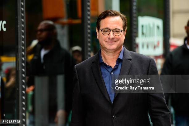 Actor Bob Saget leaves the "AOL Build" taping at the AOL Studios on September 18, 2017 in New York City.