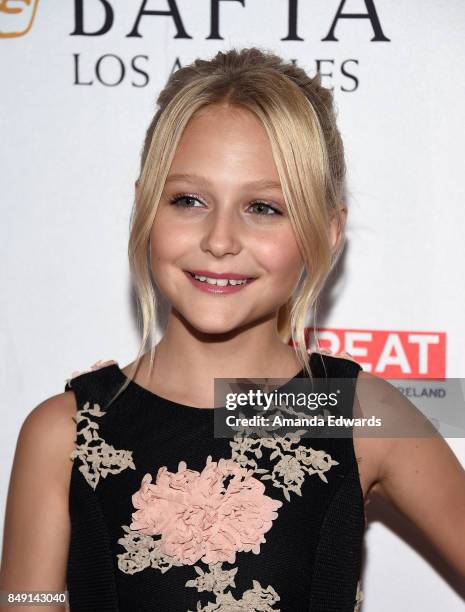 Actress Alyvia Alyn Lind arrives at the BBC America BAFTA Los Angeles TV Tea Party 2017 at The Beverly Hilton Hotel on September 16, 2017 in Beverly...