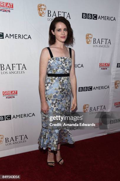 Actress Claire Foy arrives at the BBC America BAFTA Los Angeles TV Tea Party 2017 at The Beverly Hilton Hotel on September 16, 2017 in Beverly Hills,...