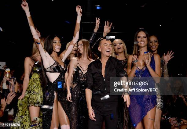 Winnie Harlow, Julien Macdonald, Alessandra Ambrosio and models on the runway at the Julien Macdonald show during London Fashion Week September 2017...