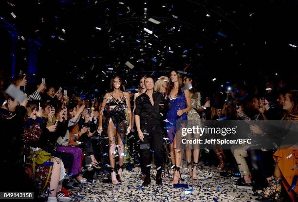 Winnie Harlow, Julien Macdonald, Alessandra Ambrosio and models on the runway at the Julien Macdonald show during London Fashion Week September 2017...