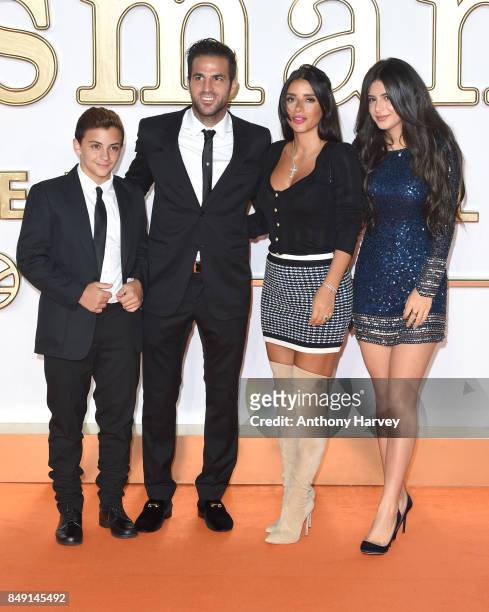 Cesc Fabregas and Daniella Semaan attend the 'Kingsman: The Golden Circle' World Premiere held at Odeon Leicester Square on September 18, 2017 in...
