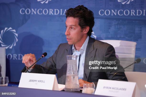 Jeremy Kroll, CEO, K2, speaks at The 2017 Concordia Annual Summit at Grand Hyatt New York on September 18, 2017 in New York City.