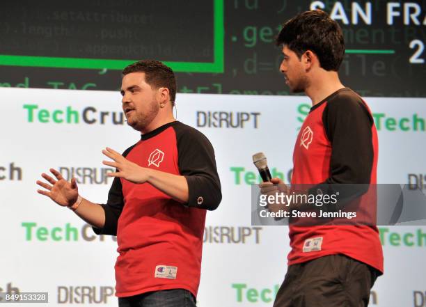 Bridgefy Co-Founder Jorge Rios and Bridgefy Co-Founder Diego Garcia participate in the Startup Battlefield Competition during TechCrunch Disrupt SF...