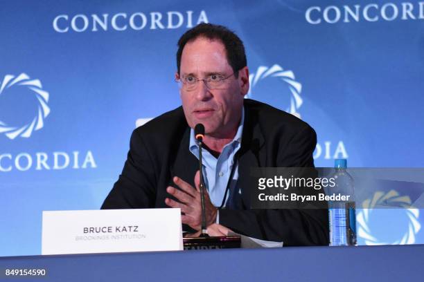 Bruce Katz, Centennial Scholar, Brookings Institute, speaks at The 2017 Concordia Annual Summit at Grand Hyatt New York on September 18, 2017 in New...