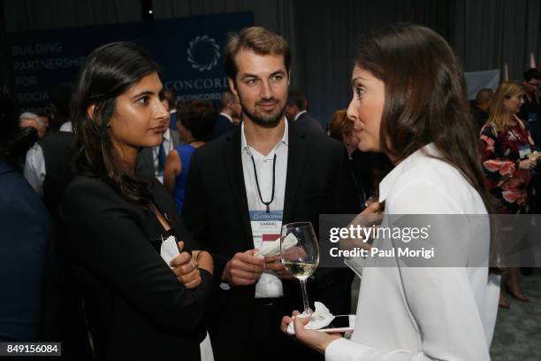 Guests attend the cocktail reception at The 2017 Concordia Annual Summit at Grand Hyatt New York on September 18, 2017 in New York City.