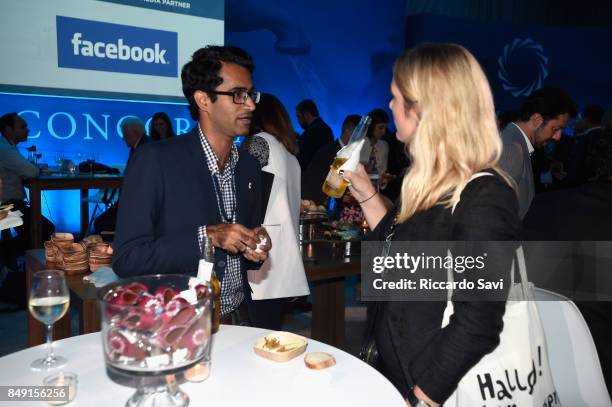 Guests attend the cocktail reception during The 2017 Concordia Annual Summit at Grand Hyatt New York on September 18, 2017 in New York City.