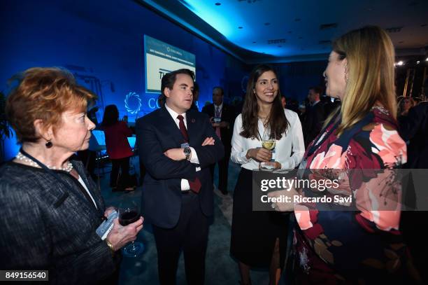 Matthew Swift and guests attend the cocktail reception at The 2017 Concordia Annual Summit at Grand Hyatt New York on September 18, 2017 in New York...