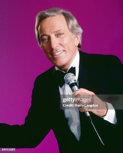 Singer Andy Williams poses for a portrait circa 1990 in Los Angeles, California.