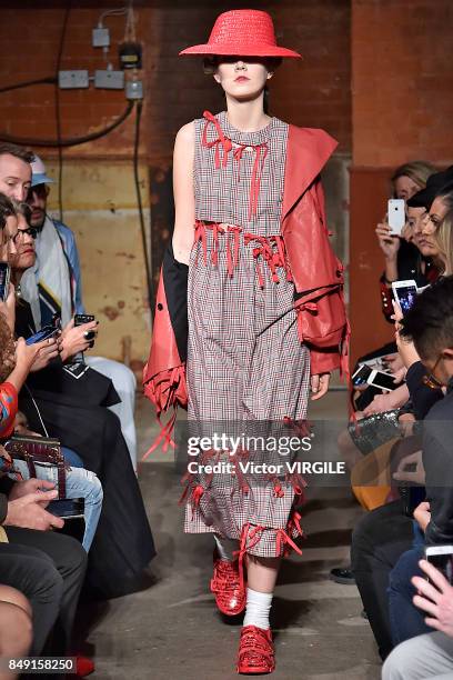 Model walks the runway at the Alexandra Moura Ready to Wear Spring/Summer 2018 fashion show during London Fashion Week September 2017 on September...