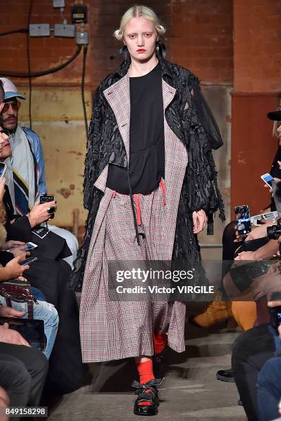 Model walks the runway at the Alexandra Moura Ready to Wear Spring/Summer 2018 fashion show during London Fashion Week September 2017 on September...