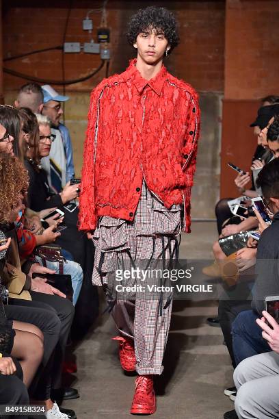 Model walks the runway at the Alexandra Moura Ready to Wear Spring/Summer 2018 fashion show during London Fashion Week September 2017 on September...