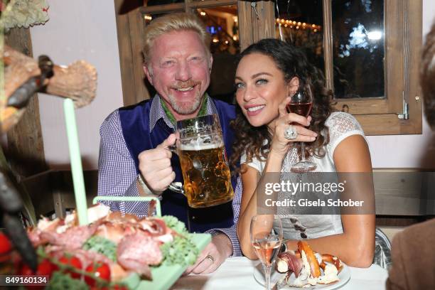 Boris Becker and his wife Lilly Becker during the Oktoberfest at Theresienwiese on September 18, 2017 in Munich, Germany.