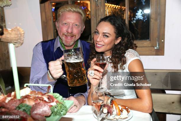 Boris Becker and his wife Lilly Becker during the Oktoberfest at Theresienwiese on September 18, 2017 in Munich, Germany.