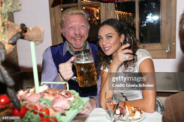 Boris Becker and his wife Lilly Becker during the Oktoberfest at Theresienwiese on September 18, 2017 in Munich, Germany.