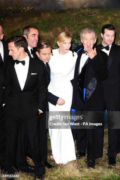 Adam Brown, James Nesbitt, Martin Freeman, Cate Blanchett, Sir Ian McKellen and Richard Armitage arriving for the UK Premiere of The Hobbit: An...