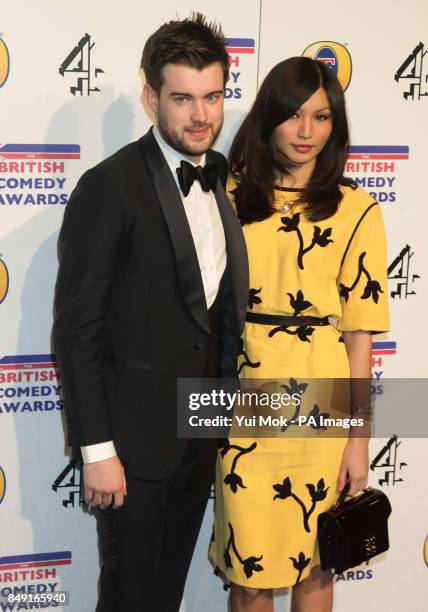 Jack Whitehall and Gemma Chan arriving for the UK Comedy Awards, at Fountain Studios in Wembley, north London.