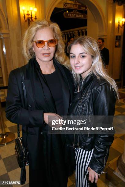 Singer Sylvie Vartan and her daughter Darina Scotti-Vartan attend "La vraie vie" Theater Play at Theatre Edouard VII on September 18, 2017 in Paris,...