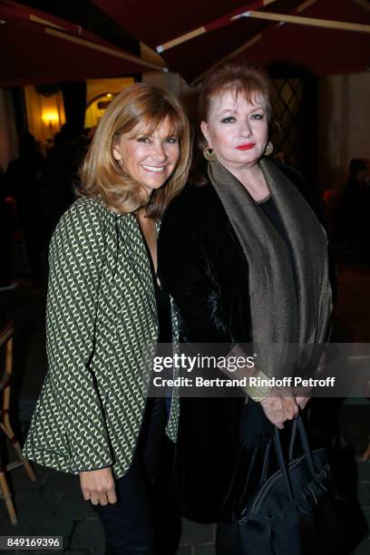 Actresses Florence Pernel and Catherine Jacob attend "La vraie vie" Theater Play at Theatre Edouard VII on September 18, 2017 in Paris, France.