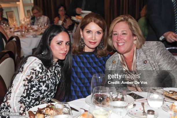 Elizabeth Shafiroff, Jean Shafiroff and Rebecca Seawright attend the Luncheon for NY Women's Foundation Hosted by Jean Shafiroff at Le Cirque on...