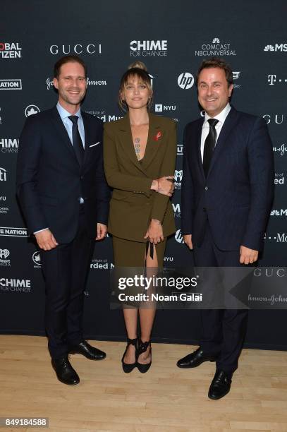 Gauthier Destenay, Paris Jackson, and Prime Minister of Luxembourg Xavier Bettel attend Global Citizen Live! at NYU Skirball Center on September 18,...