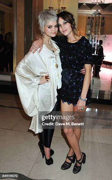 Pixie Geldof and Alexa Chung attend the Universal Party following the Brit Awards 2009 at the Claridge's Hotel on February 18, 2009 in London,...