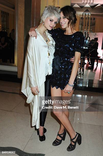 Pixie Geldof and Alexa Chung attend the Universal Party following the Brit Awards 2009 at the Claridge's Hotel on February 18, 2009 in London,...