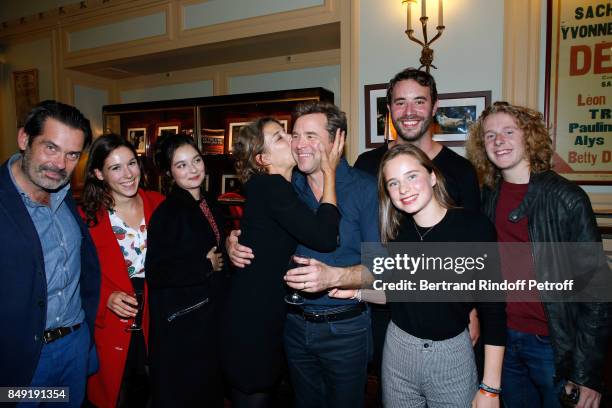 Actor of the piece Guillaume de Tonquedec , his daughter Victoire , actress Isabelle Gelinas , producer of the TV Series Guillaume Renouil and actors...